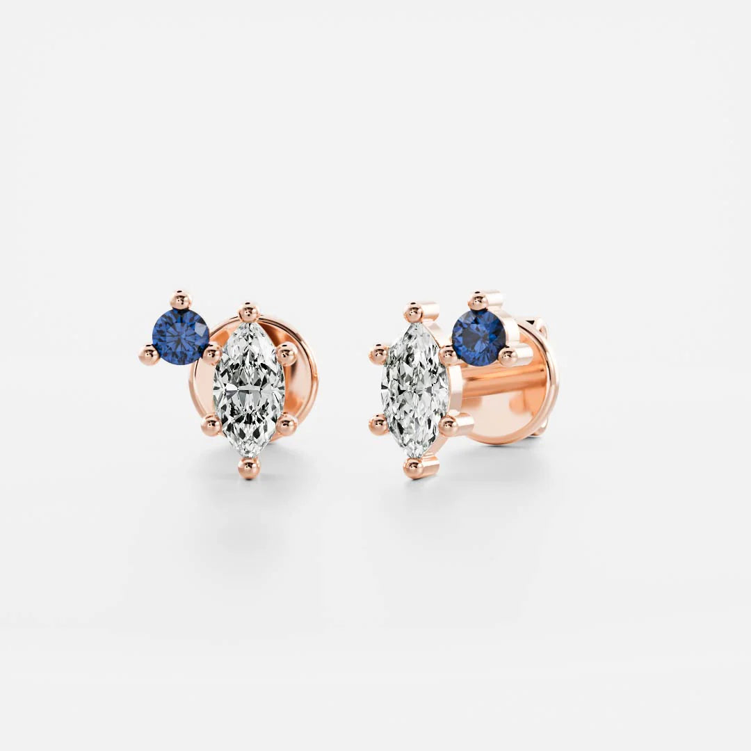 Birthstone Earrings Women 18kt Gold Plated