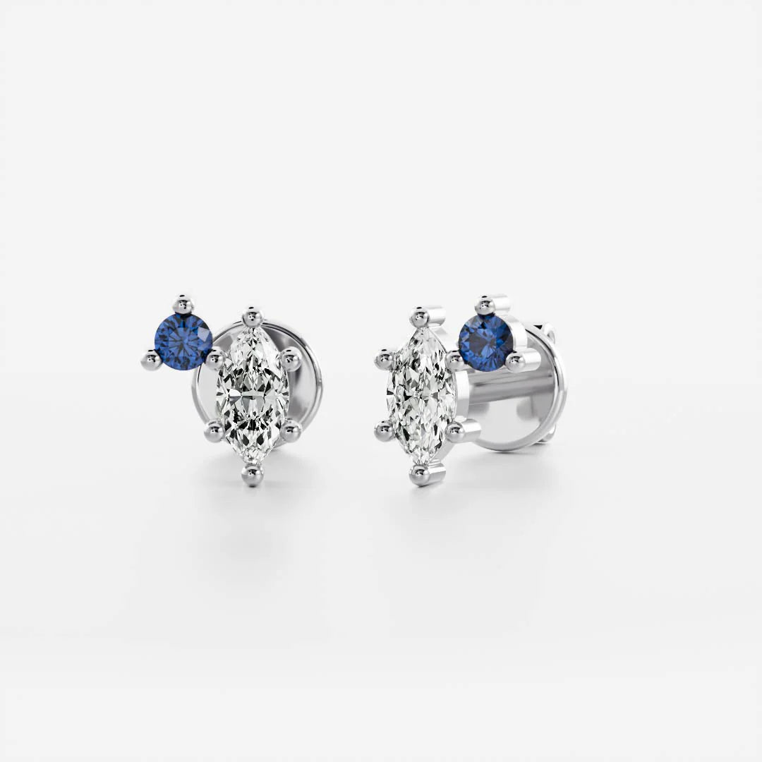 Birthstone Earrings Women 18kt Gold Plated