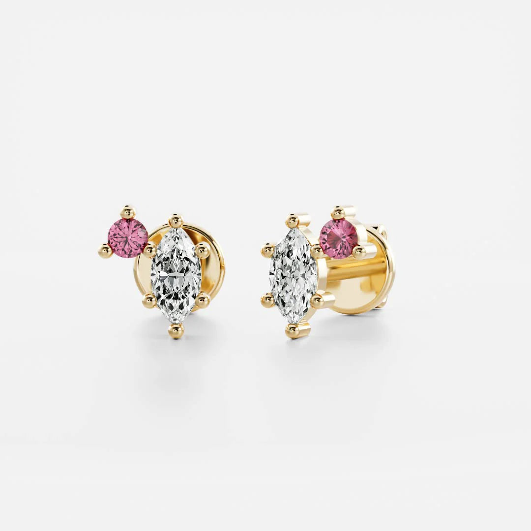 Birthstone Earrings Women 18kt Gold Plated