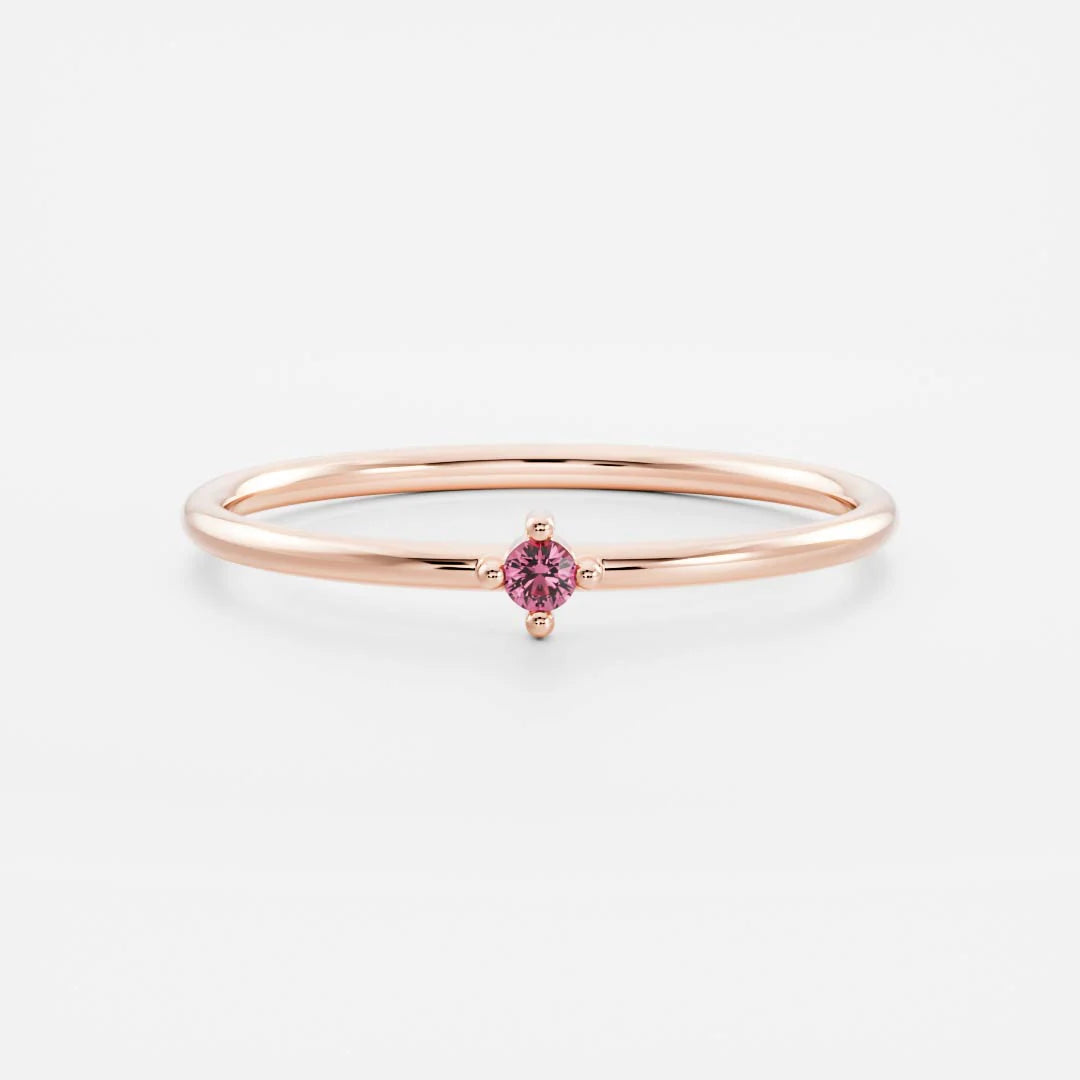 Birthstone Ring Women 18kt Gold Plated