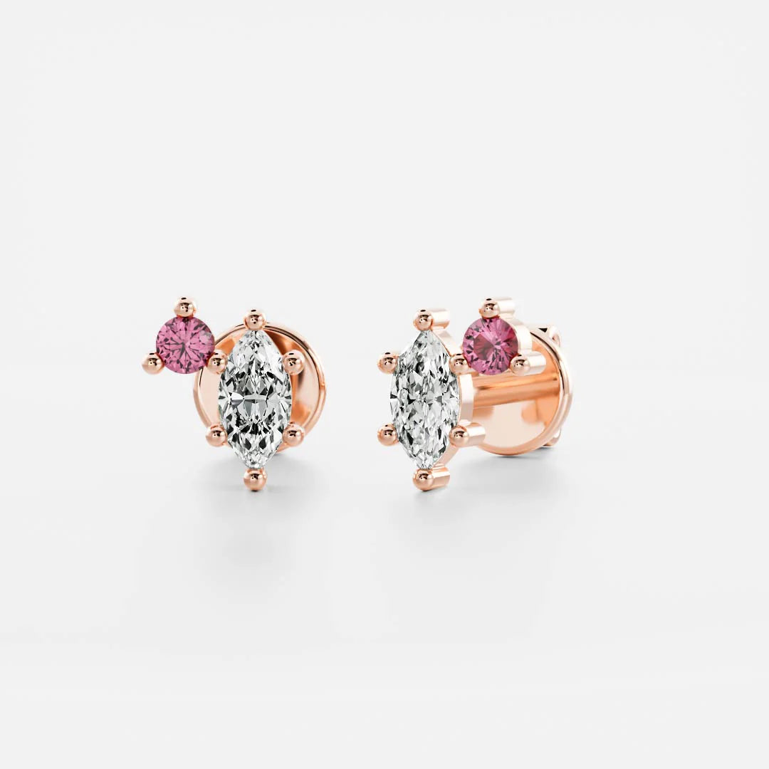 Birthstone Earrings Women 18kt Gold Plated