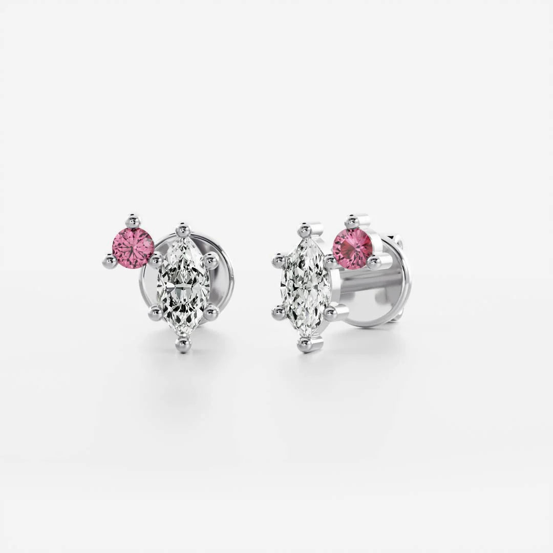 Birthstone Earrings Women 18kt Gold Plated