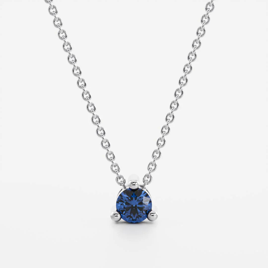 Round Cultured Sapphire Pendant