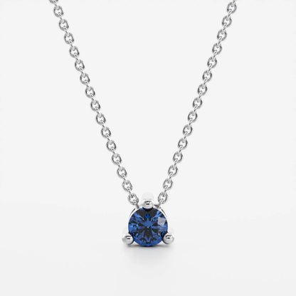 Round Cultured Sapphire Pendant