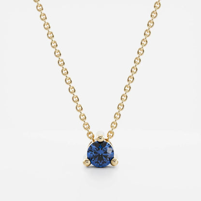 Round Cultured Sapphire Pendant