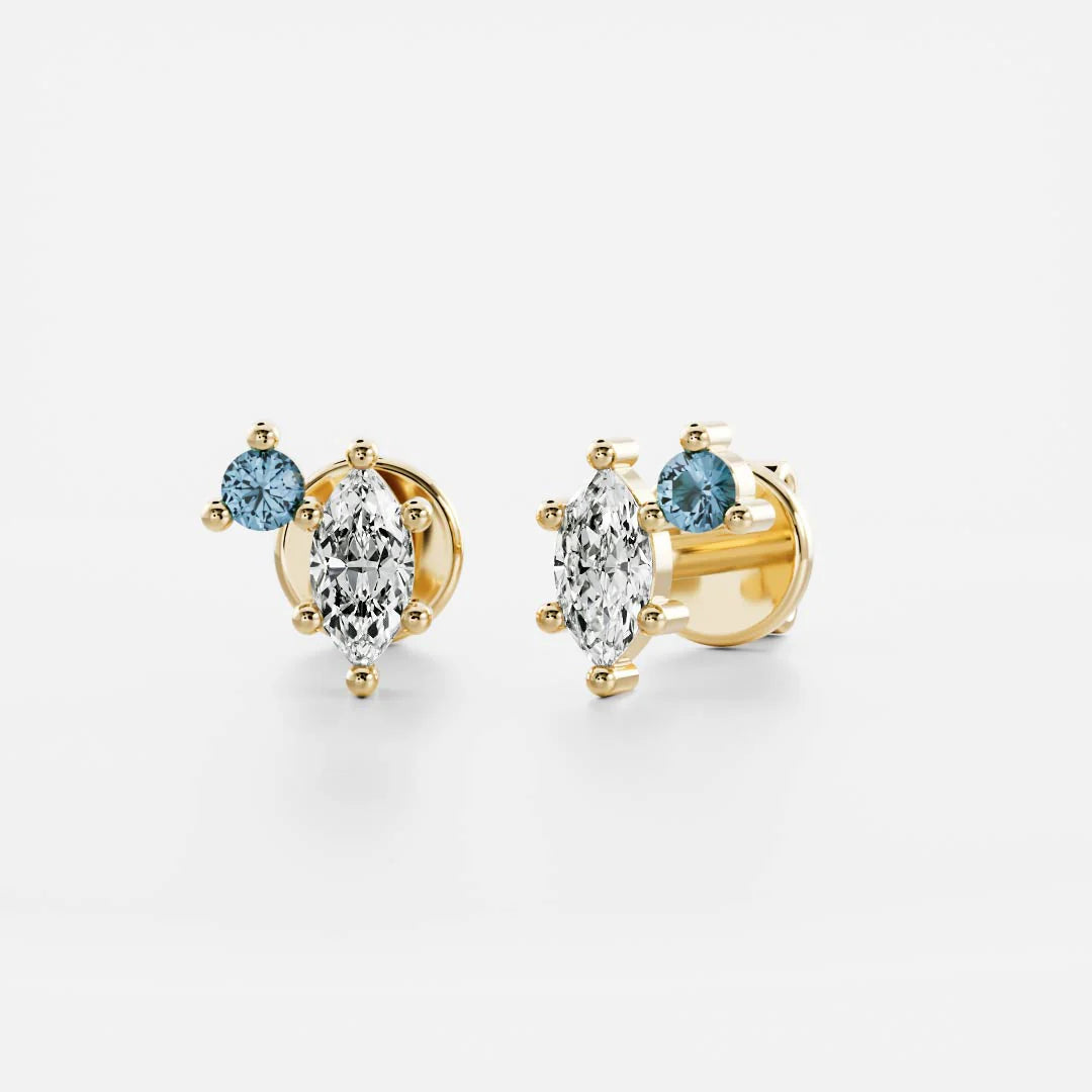 Birthstone Earrings Women 18kt Gold Plated