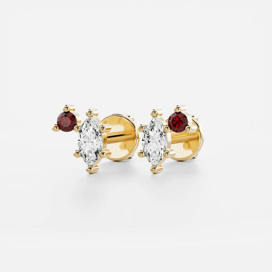 Birthstone Earrings Women 18kt Gold Plated